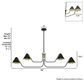 Matte Black Hunter Grove Isle Chandelier for Modern Homes