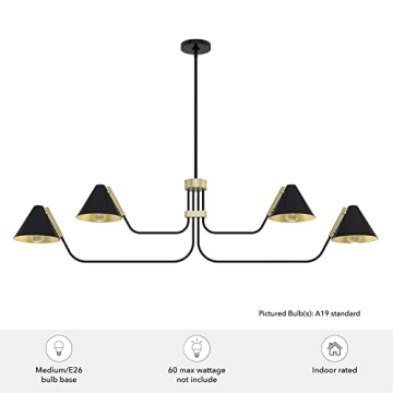 Matte Black Hunter Grove Isle Chandelier for Modern Homes