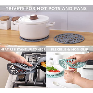 Domonic Home Oven Mitts and Pot Holders Set - 600F Heat Resistant