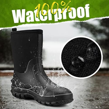 TIDEWE Waterproof Rubber Boots for Men - Comfortable & Durable