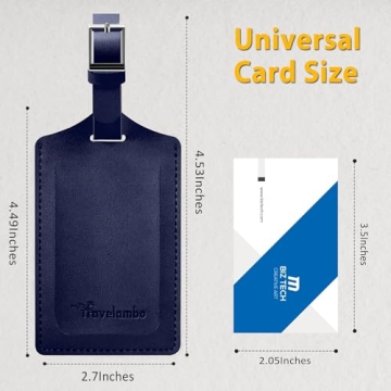 Travelambo Luggage Tags Stylish Faux Leather Travel Gear