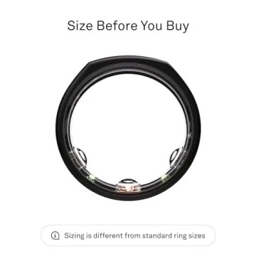 Oura Ring Gen3 Heritage Black Smart Ring for Wellness Tracking