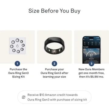 Oura Ring Gen3 Heritage Black Smart Ring for Wellness Tracking