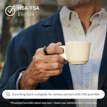 Oura Ring Gen3 Heritage Black Smart Ring for Wellness Tracking