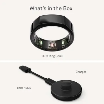Oura Ring Gen3 Heritage Black Smart Ring for Wellness Tracking