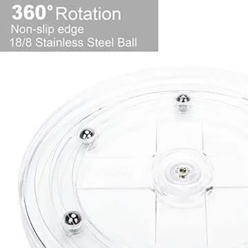 360 Rotating Lazy Susan Bathroom Organizer Countertop, 2 Tier 10.6inch Makeup Organizers for Vanity, Skincare Organizers Perfume Organizer for Bathroom, Make up Organizers and Storage -Clear