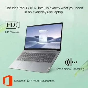 Lenovo IdeaPad 1 Home Laptop, 15.6" FHD Display, 12GB RAM, 384GB Storage, Office 365, Wi-Fi 6, W11H,...