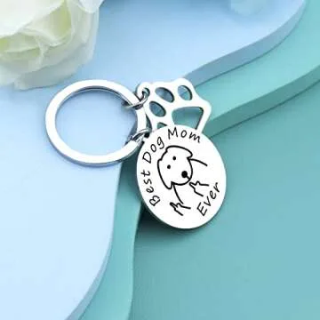 Dog Mom Keychain Gift for Pet Lovers - Cute & Durable