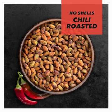 Wonderful Pistachios No Shells, Chili Roasted Nuts, 11 Ounce Resealable Bag, Protein Snacks, Gluten ...