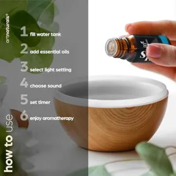 artnaturals Essential Oil Diffuser & Baby White Noise Sound Machine w/Night Light - 6 Natural Relaxing & Soothing Sounds - Sleep Therapy for Babies, Kids & Adults - Aromatherapy Humidifier for Bedroom