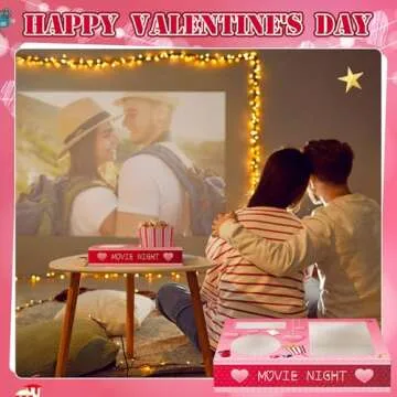 Dunzoom 20 Pcs Valentine's Day Movie Night Supplies Galentines Movie Night Paper Snack Trays Popcorn Candy Holder Snack Boxes Cardboard Snack Holder Food Trays