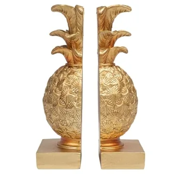 Gold Pineapple Bookends - Stylish & Versatile Home Decor
