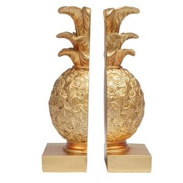Gold Pineapple Bookends - Stylish & Versatile Home Decor