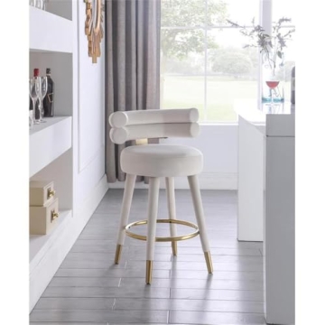 Stylish Modern Velvet Counter Height Stool for Dining