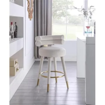 Stylish Modern Velvet Counter Height Stool for Dining