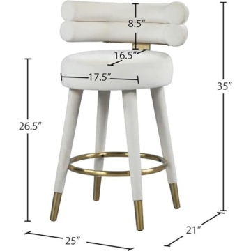 Stylish Modern Velvet Counter Height Stool for Dining