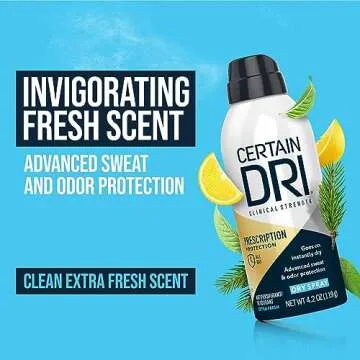 Certain Dri Prescription Strength Clinical Antiperspirant Deodorant Dry Spray - 72hr Protection for ...