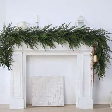 Norfolk Pine Garland - 9ft Artificial Christmas Garland Long Faux Greenery Garland for Holiday, Fire...