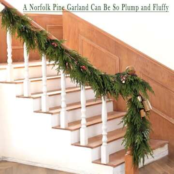 Norfolk Pine Garland - 9ft Lifelike Christmas Display
