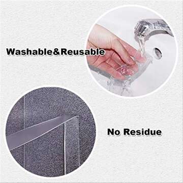 YBB 16.5Ft Reuasble Double-Sided Sticky Tape with Scissor, Traceless Washable Removable Adhesive Tape Sticky Strips for Household Office School Use