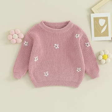 Luckinbaby Cozy Knit Sweater for Toddlers in Solid Colors