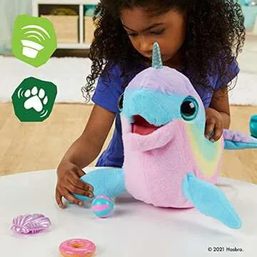 FurReal Wavy The Narwhal Plush Toy - Interactive Fun for Kids