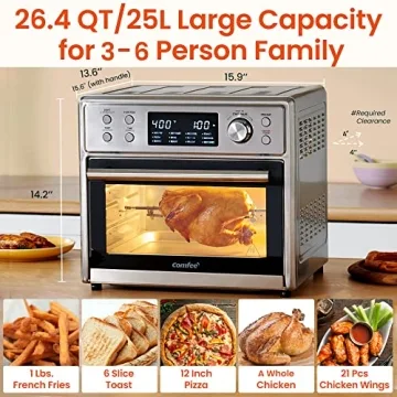 COMFEE' 12-in-1 Toaster Oven Air Fryer Combo for All Your Cooking Needs