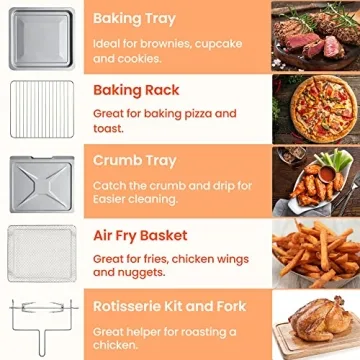 COMFEE' 12-in-1 Toaster Oven Air Fryer Combo for All Your Cooking Needs