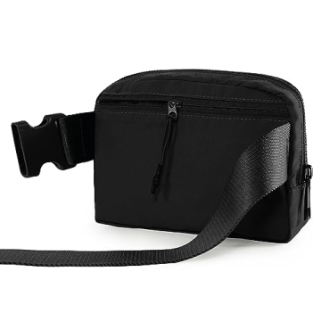ODODOS Unisex Mini Belt Bag with Adjustable Strap Small Fanny Pack for Workout Running Traveling Hiking, Black