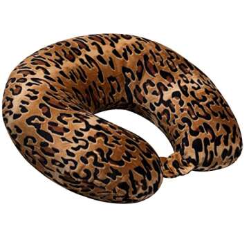 World's Best Feather Cozy Soft Microfiber Neck Pillow, Adult, Leopard