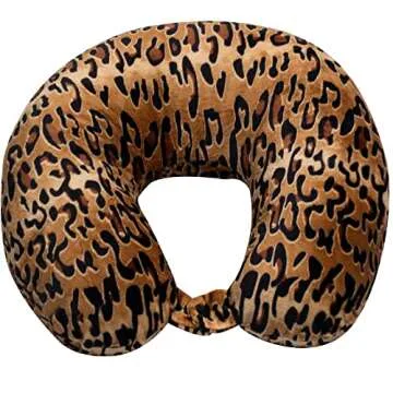 World's Best Cozy Leopard Neck Pillow for Travel Comfort