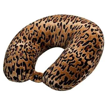 World's Best Cozy Leopard Neck Pillow for Travel Comfort