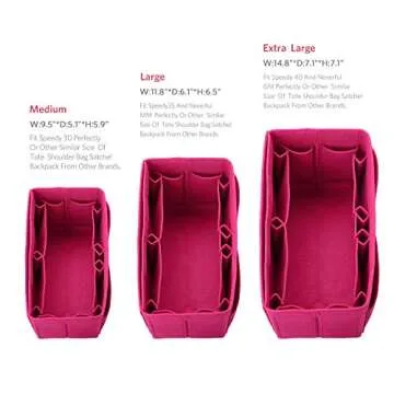 ZTUJO Felt Purse Organizer, Multi Pocket Bag in Bag Organizer For Tote & Handbag Shaper, Speedy 30, ...