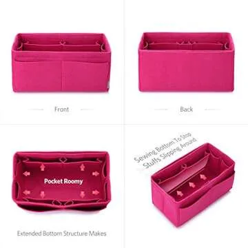 ZTUJO Felt Purse Organizer - Multi Pocket Handbag Insert