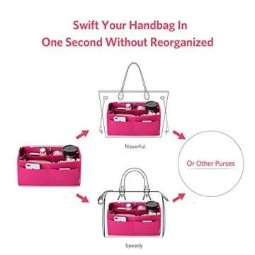 ZTUJO Felt Purse Organizer - Multi Pocket Handbag Insert