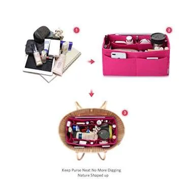 ZTUJO Felt Purse Organizer - Multi Pocket Handbag Insert