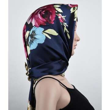 Stylish Corciova Large Satin Scarf Hair Wrap for Women