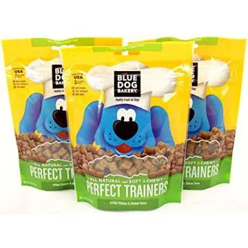 Blue Dog Bakery Perfect Trainers All Natural Dog Treats, Chicken and Cheese 6-Ounce Bags (Pack of 3)