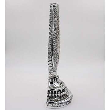 Modefa Islamic Turkish Table Decor Showpiece Gift Sculpture Figure Arabic 99 Names of Allah Tulip (Silver)