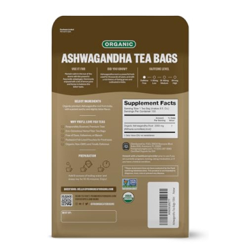 Organic Ashwagandha Tea Bags - 100 Count for Calm