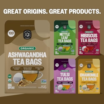 Organic Ashwagandha Tea Bags - 100 Count for Calm