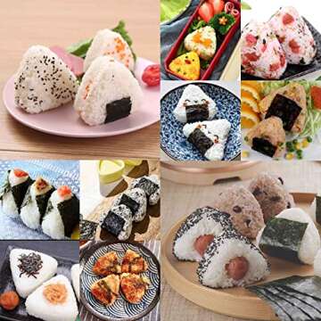 yuntop 2 Pack Triangle Sushi Maker & 1 Pack White Rice Paddle Triangle Onigiri Rice Ball Mold Kit fo...