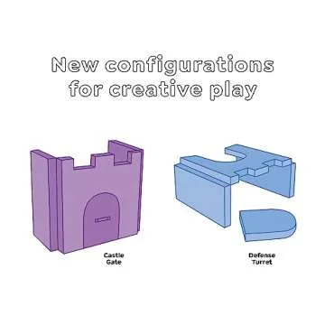 Yourigami Kids and Toddler Play Castle, Playroom Couch Add-On Set, Durable Modular Design, Green Meadows