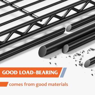 REIBII 5-Tier Heavy Duty Wire Shelving Rack for Storage