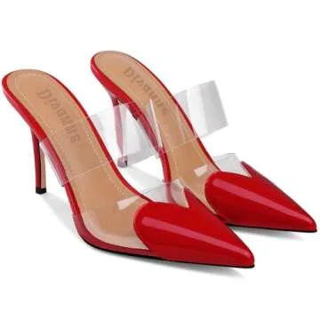 Divanne Women's Heart Heeled Mules - Comfort & Style