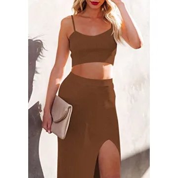 Cutiefox Womens Stylish Crop Top and Bodycon Skirt Set