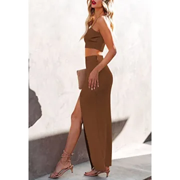 Cutiefox Womens Stylish Crop Top and Bodycon Skirt Set