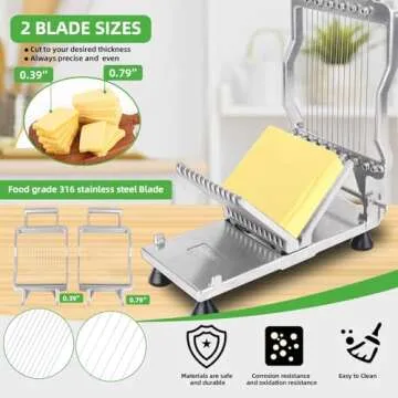 Commercial Cheese Slicer With Wire1 cm & 2 cm Cheese Cutter Butter Cutting Board Machine Aluminum Al...