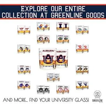 Greenline Goods - Auburn University Whiskey Glass Set (2 Low Ball Glasses) - Contains Full Color Tigers Logo & Campus Map - Auburn Tigers College Grads & Alumni - College Cocktail Glassware