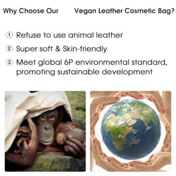 Wandering Nature Vegan Leather Makeup Bag for Women